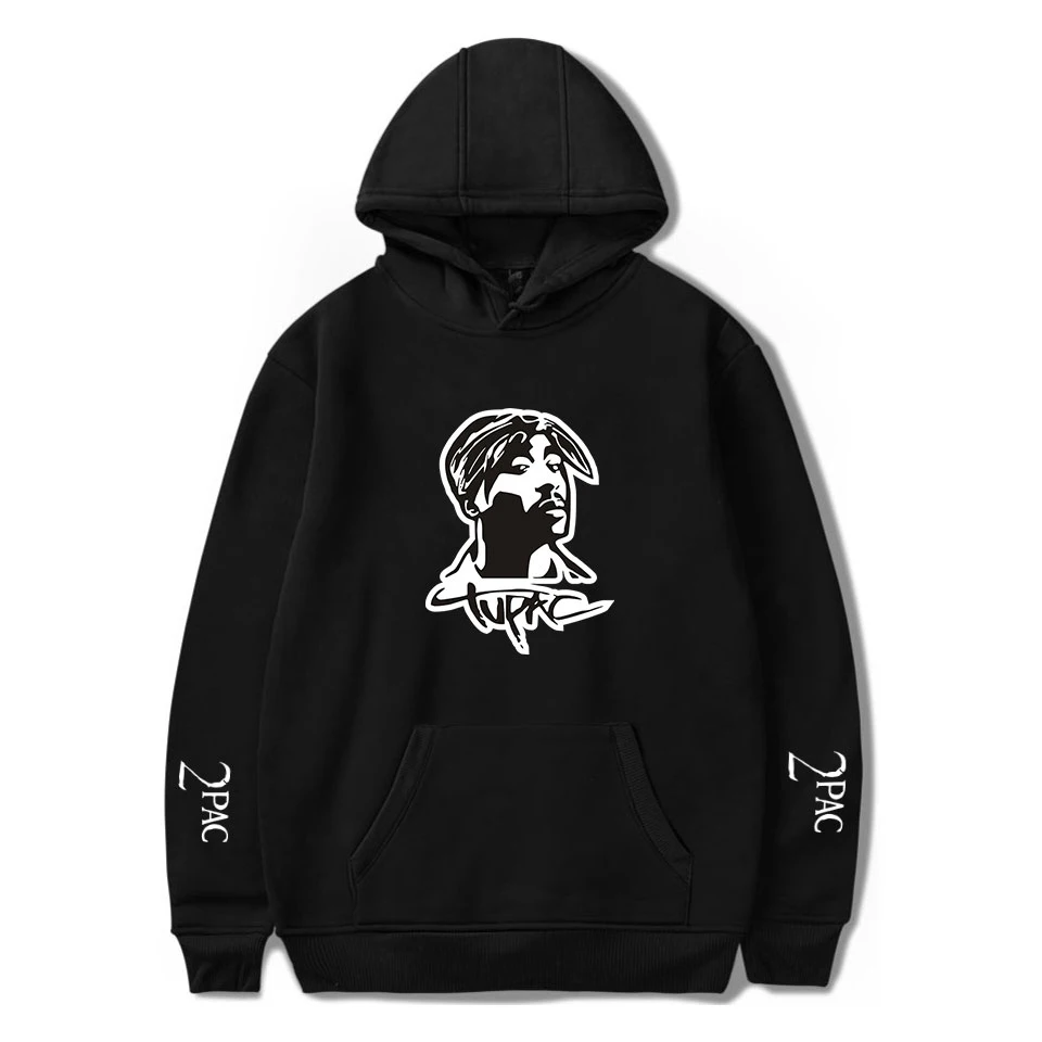 

New Rapper Tupac Hoodies Hip Hop Fashion 2Pac Sweatshirt Men Women Autumn Plus Size Hoodies Harajuku Hooded Pullover Casual Tops
