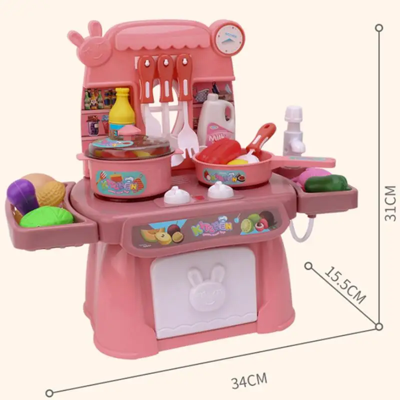 

Explosions children play house toys simulation large kitchen cooking utensils multi-function sound and light toys girls gifts