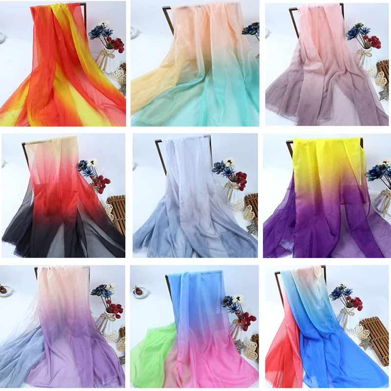 Косплей Омбре шифон 30D ткань танцевальное платье шарф Лента Древний китайский