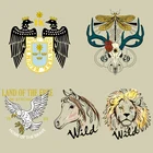 Модная крутая наклейка на одежду с изображением птиц, овец, Льва, лошади, аппликация, Декор, Термотрансферная наклейка из ПВХ, Аппликации сделай сам, моющиеся