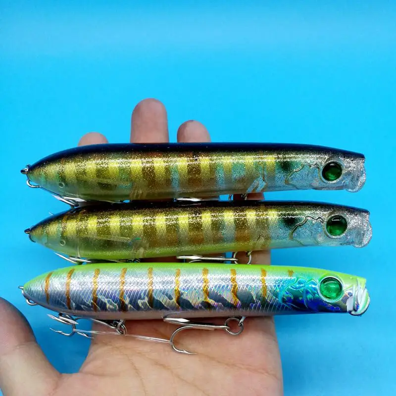 HOOFISH, 3 шт./лот, Поппер, приманка для рыбалки, 26 г/12,5 см, 8 цветов, для поверхности воды, карандаш, жесткая приманка, искусственная приманка - Цвет: 3pcs