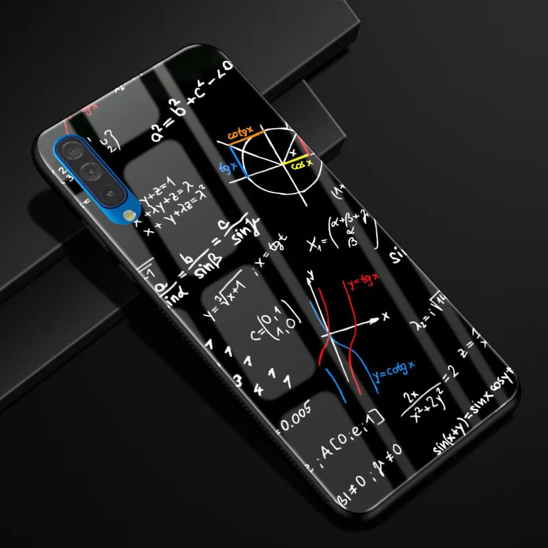 Для samsung Galaxy A50 чехол PC Пластиковый стеклянный чехол для телефона черный ТПУ бампер чехол для samsung Galaxy A50 A 50 A505F A505 чехол - Цвет: 53