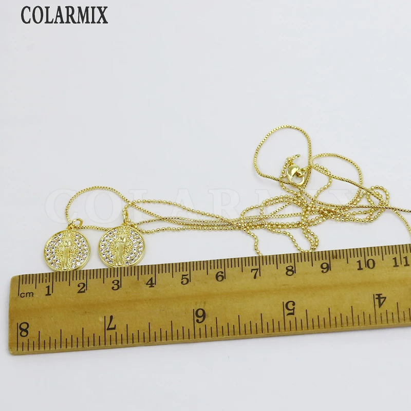 8 шт Циркон Иисус Стиль кулон ожерелье ювелирные изделия аксессуары круглые