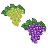 cheap high quality grape fruit embroidery raisin patches for clothing iron on kids clothes appliques badge stripes sticker