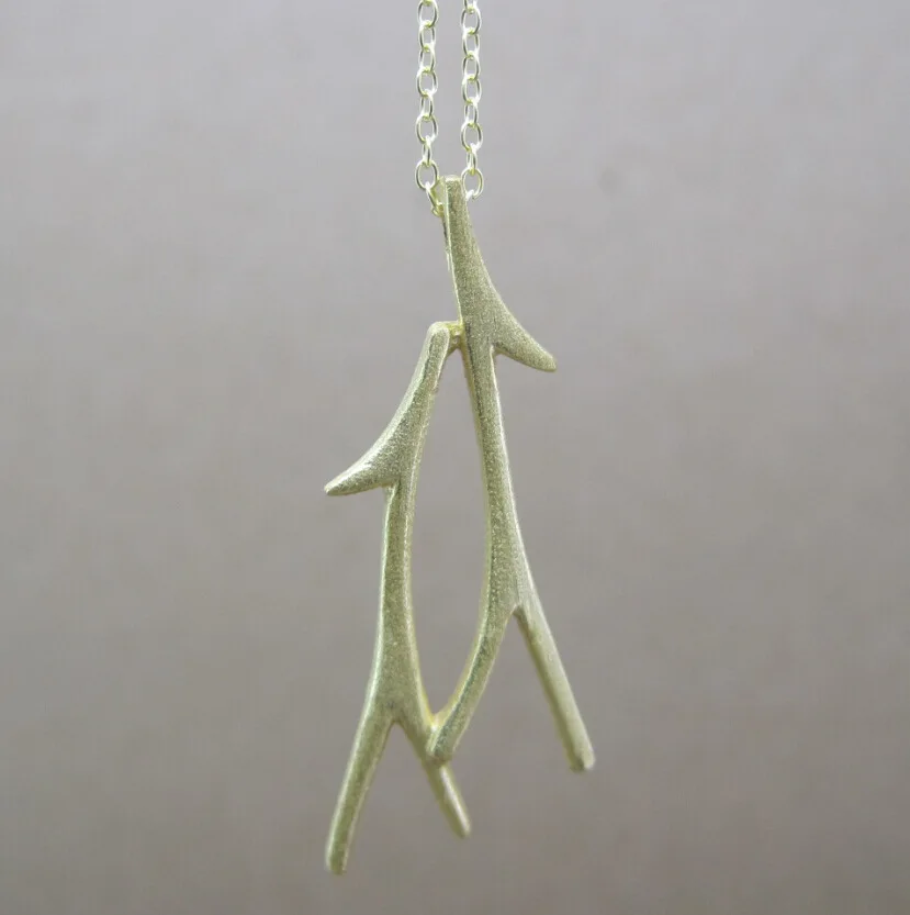 

Чистое Серебро 925 серебро ветка дерева кулон ожерелье ювелирные изделия матовая кисть поверхность ожерелья и подвески ювелирные изделия (BLY...