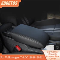 for volkswagen vw t roc 2018 2019 2020 2021 central armrest box protection cover pad leather interior decoration accessories