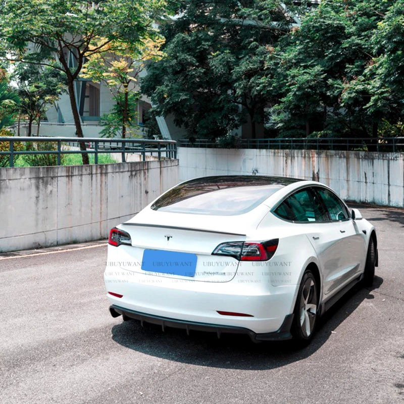

EPFBSQPFor Tesla Model 3 2017-2020 ABS Plastic Rear Boot Wing Spoiler Rear Roof Spoiler Wing Trunk Lip Boot Cover Car Styling