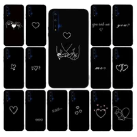 yndfcnb black simple lines love heart phone case for huawei mate 20 10 9 40 30 lite pro x nova 2 3i 7se