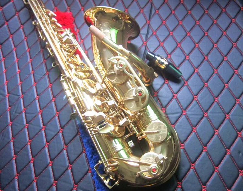 

New VI Tenor Saxophone Golden Plated B Flat Sax Musical Instrument Brass Pearl Buttons With Reed Cases Accessories Free