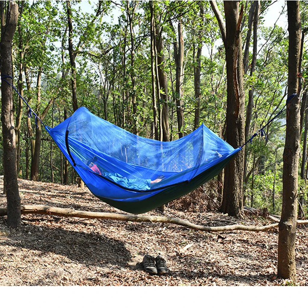Premium Camping Hammock with Insects Proof Mesh Net - Indoor Outdoor Backpacking Travel Equipment Portable Durable Sleeping Bed | Спорт и