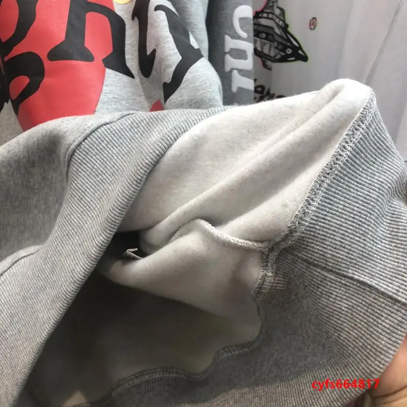 

Kanye West CPFM.XYZ W.W.C.D. Sweatshirts Men Women Gray Smiley Face Pullover 3D Foam Naughty Christmas Hoodie