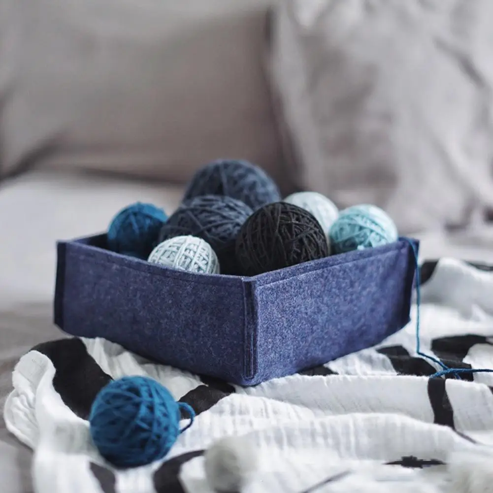 Ins войлочная корзина для хранения настольная ключей мусора игрушек шерстяная