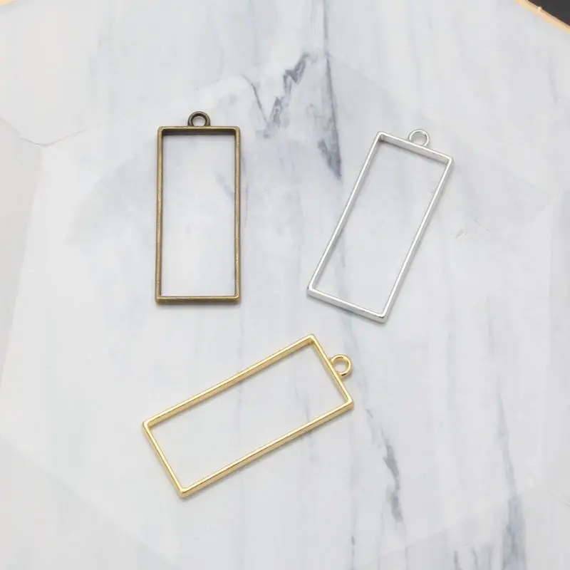 

10Pcs Frame Pendant Open Back Bezel Geometric Hollow Frame Resin Jewelry Making
