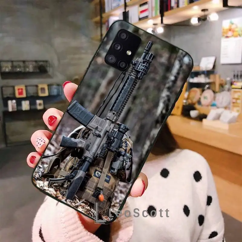 

Rifles AR 15 Guns Phone Case For Samsung A32 A51 A52 A71 A50 A12 A21S S10 S20 S21 Plus Fe Ultra