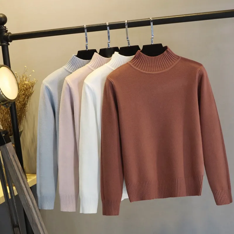 GIGOGOU Thick Autumn Winter Warm Women Pullover Sweater Basic Casual Turtleneck Top Soft Female Jumper | Женская одежда