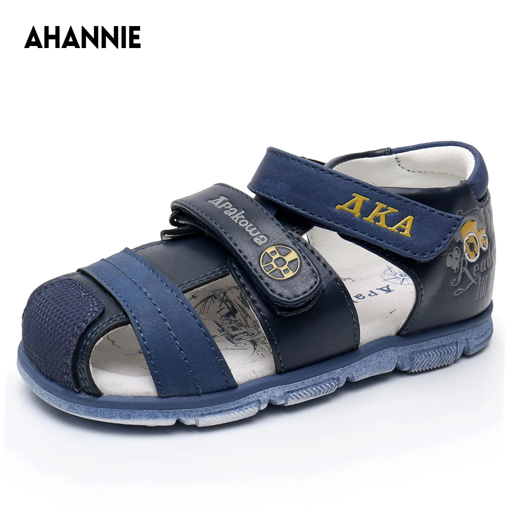 Ahannie/Детские ортопедические сандалии с двойным регулируемым ремешком и закрытым