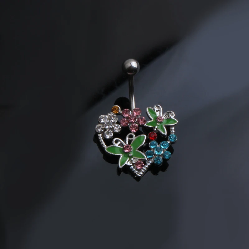 Мульти Стили Сталь живот пирсинга пупка кольца Бабочка крест ювелирные изделия