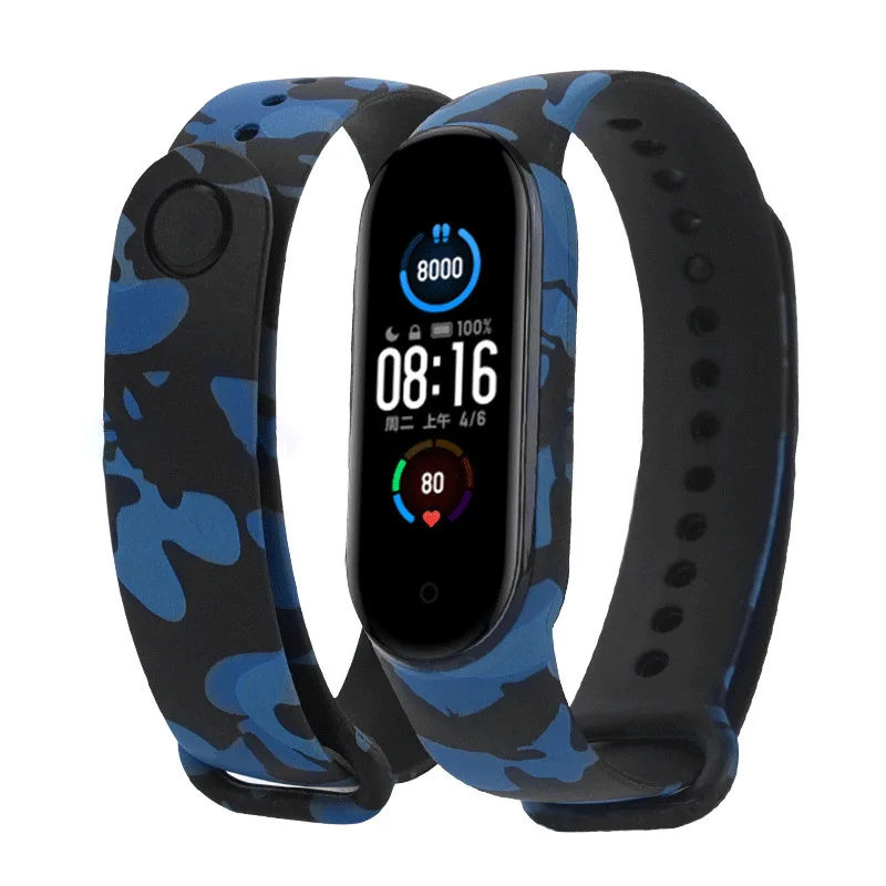 

Watchband for Xiaomi Mi Band 5 Wrist Colorful Folwers Soft Silicone Strap Sport Bracelets Band Replacement Strap for Mi Band 5