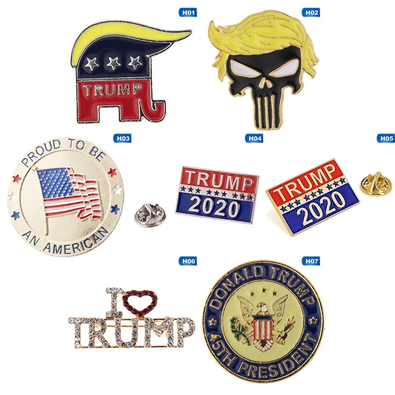 Металлический значок с изображением Трампа 2020 эмалированные булавки