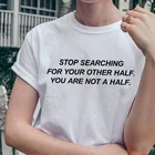 Единый товары из Китая, оборудование для вашего другой половине женщин феминизм цитаты футболка Tumblr модные милые письма печатаются с героями мультфильма для девочек Мощность Em Мощность Ф