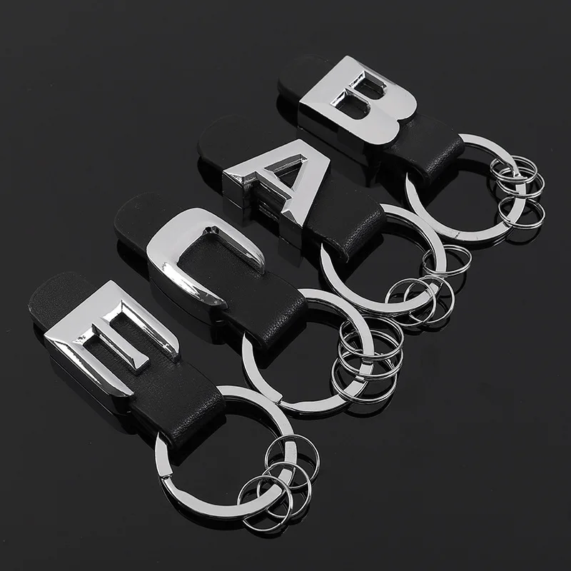 

Metal leather car keychain for Mercedes benz Tail model emblem key ring For Mercedes Benz AMG C E S B A G M GL Class accessories