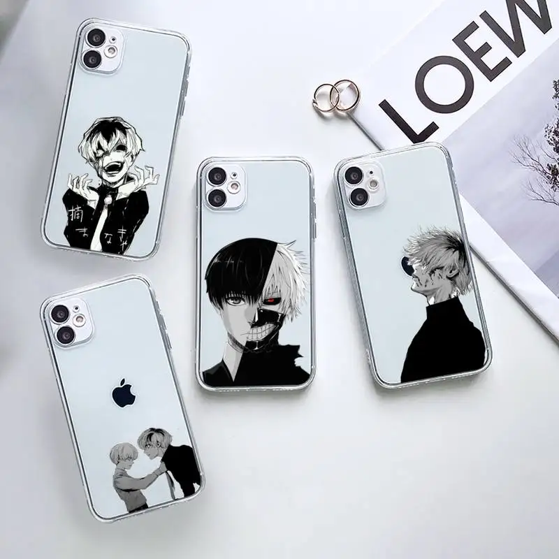 

Tokyo Ghoul anime Phone Case Transparent for iPhone 7 8 11 12 13 mini pro X XS XR MAX Plus