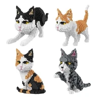 diamond small partical block toy assemble childrens toy kid toy collection toy lovely pet cat model colorful block toy