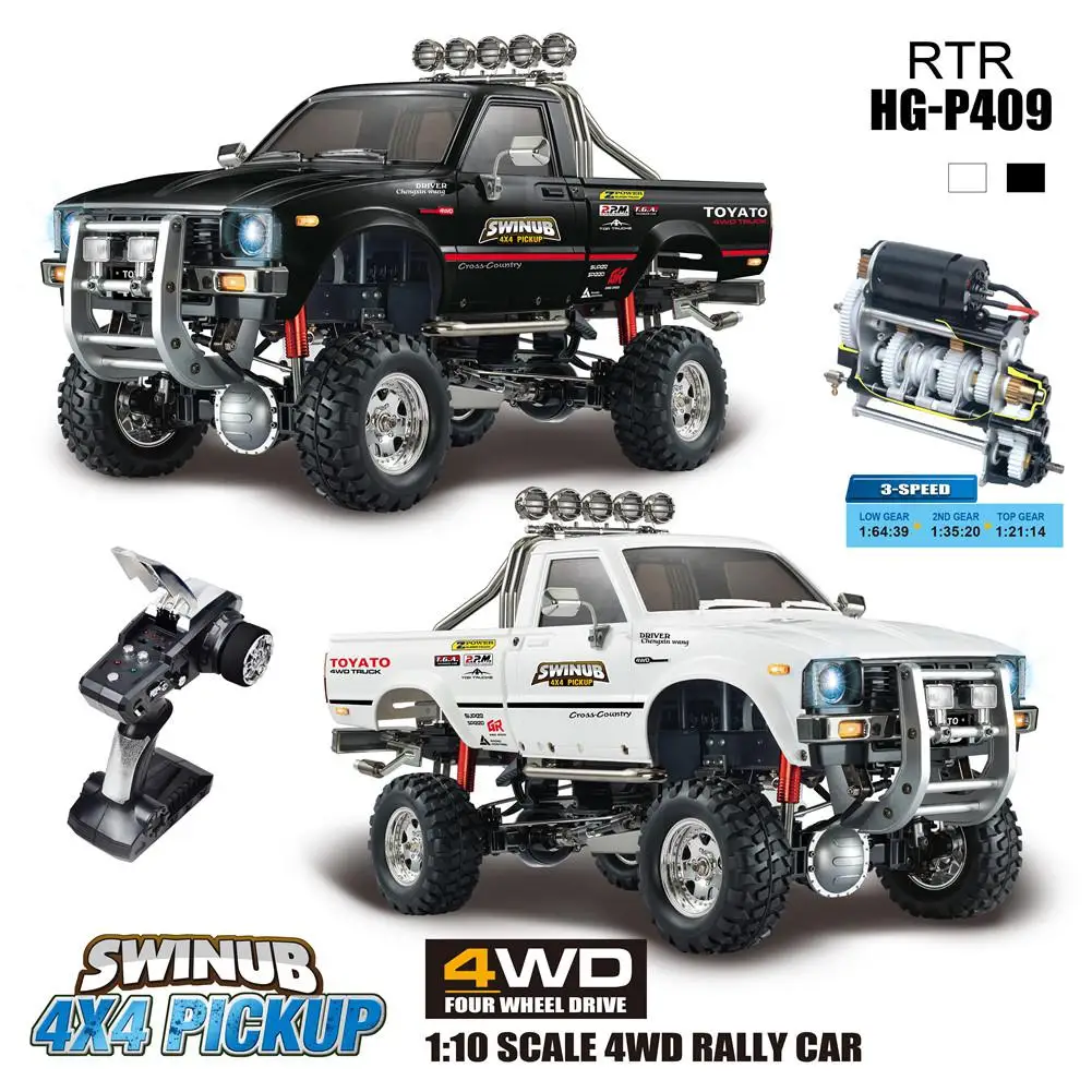 LeadingStar HG P409 1/10 2 4G полноприводный Радиоуправляемый автомобиль 4x4 пикап Rock Crawler без