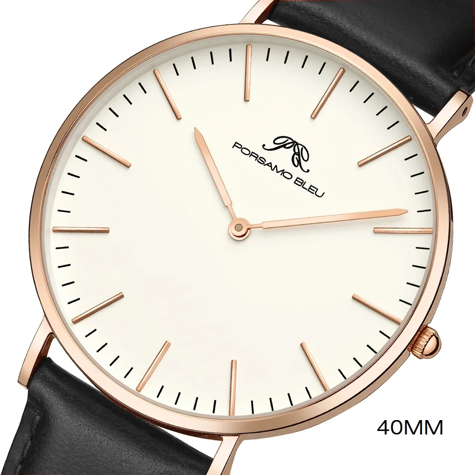 40 мм брендовые высококачественные мужские часы Японский часовой кожаный ремешок