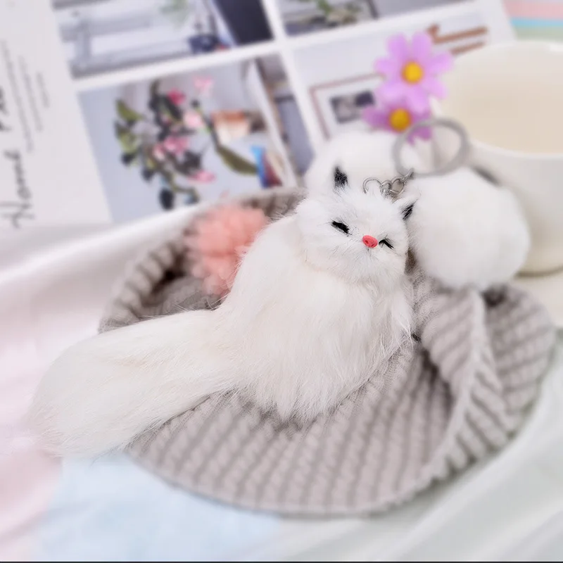 

Cute Fox Plush Animal Keychain Car Holder Backpack Pendant Key Chain Trinket Gift For Women Girl Keyring Accessories Jewelry