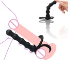 Анальный двойной проникающий ремешок на фаллоимитатор вибратор анальные шарики Анальная пробка интимный взрослый вибратор точки G интимные игрушки для женщин пар