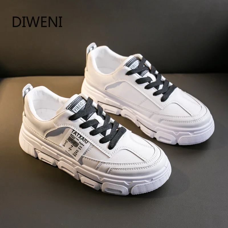 

PU Flat Heel Casual Shoes Women Sneakers 2020 Winter Short Plush White Sneakers For Women Warm Breathable Ladies Shoes