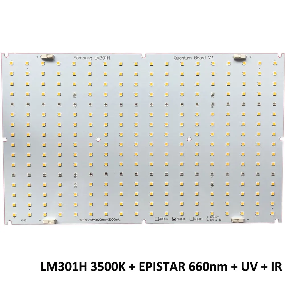 LM301H 3500K+ Epistar 660nm+ UV+ IR samsungs Квантовая доска для led светильник для выращивания