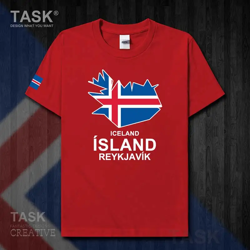 Футболка мужская с изображением Исландии ил сикле Рейкьявика Новые Топы одежда