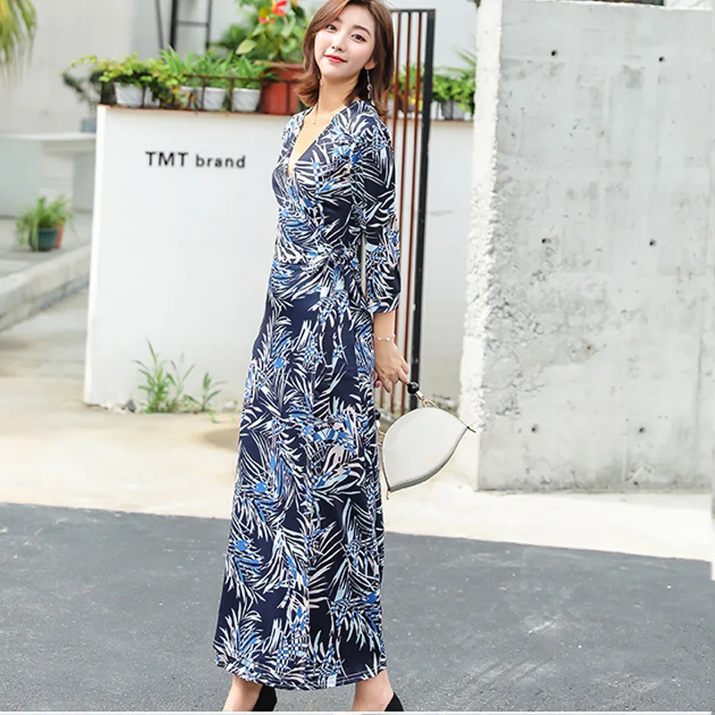 Модное богемное Цветочный принт летние пляжные женские повседневные платья с