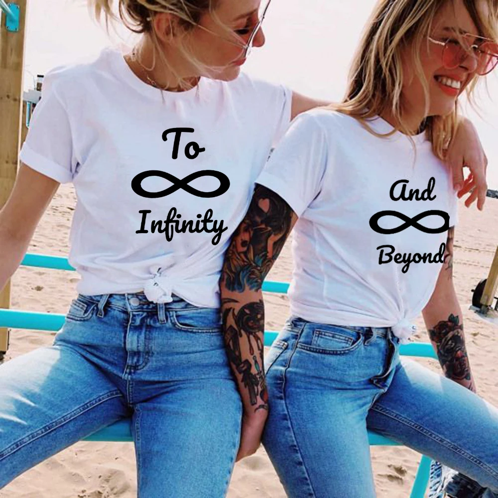 To Infinity and Beyond Best Friends BFF Friendship Graphic Tees Women Kawaii Summer Tshirt Aesthetic T-shirt Female Tops T Shirt