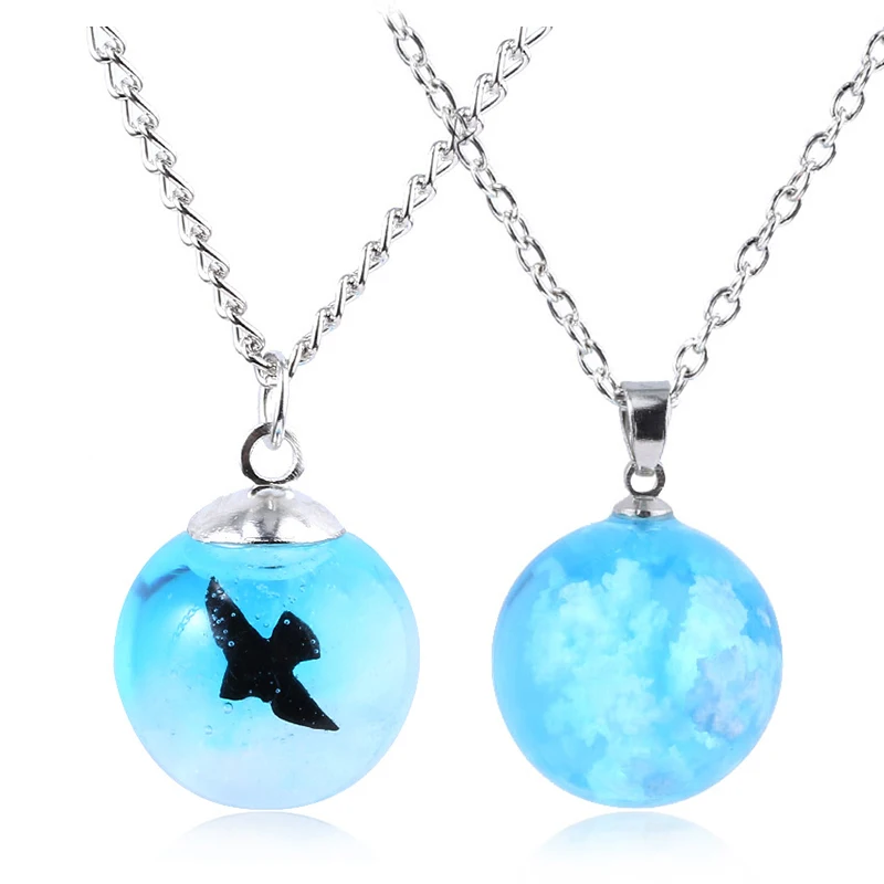 Ожерелье женское с подвеской в виде прозрачного шара из смолы|Ожерелья