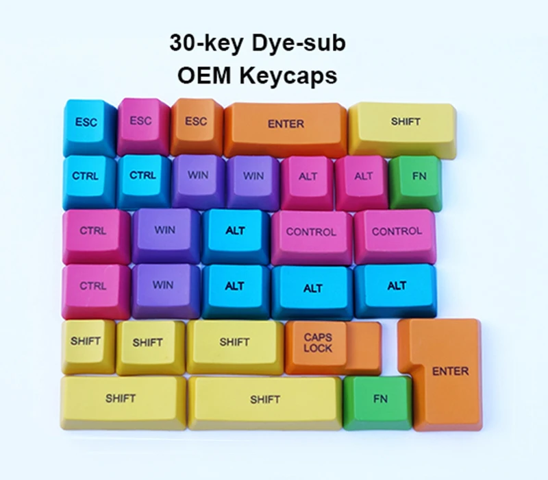 29-key красочные дополнительные Keycaps PBT краситель-sub пустой OEM вишня DSA профиль ANSI ISO для Cherry MX Переключатель механический