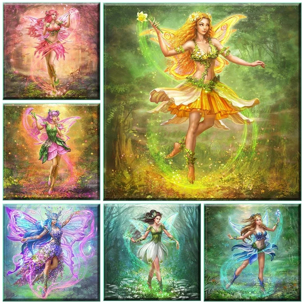 

5D DIY Diamond Painting Flower Fairy Cartoon Girl Full Square/Round Diamond Embroidery Rhinestone Home Decoration Diamond Mosaic