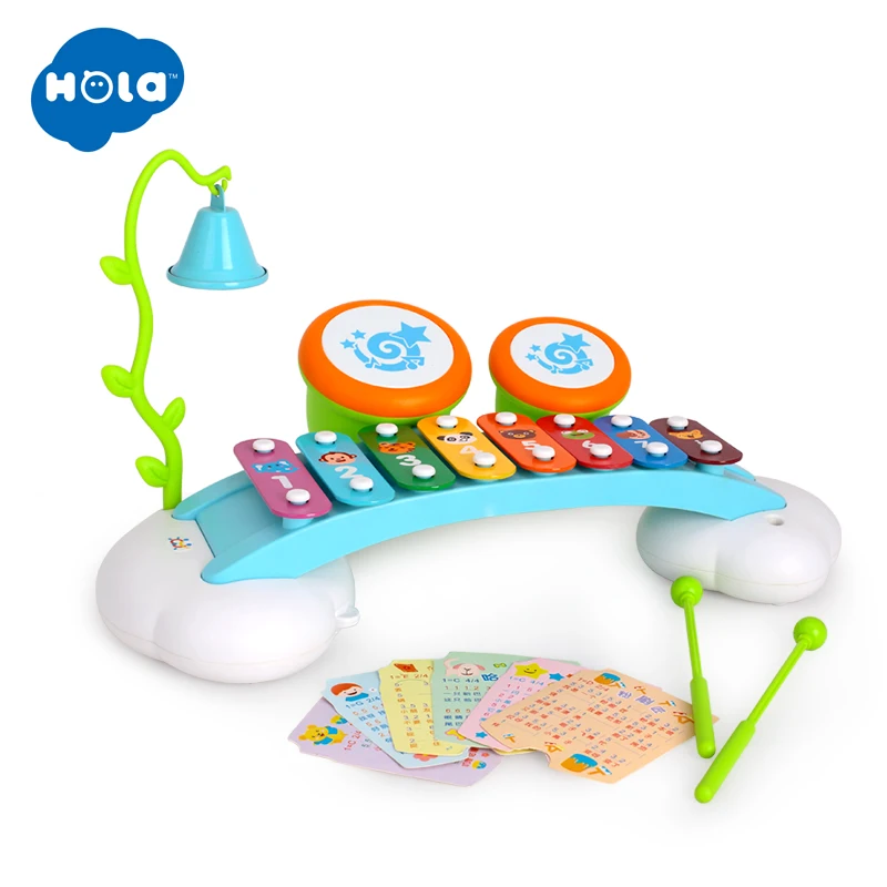 HOLA TOYS 909 детские игрушки Красочные радужные ручная ударная фортепиано 8 Note