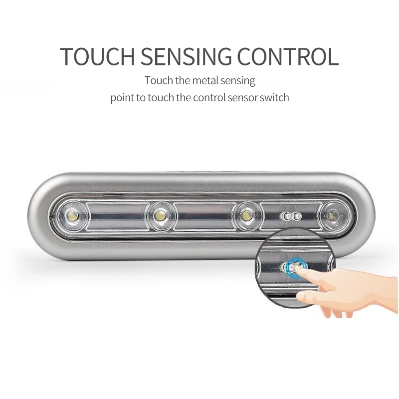 СВЕТОДИОДНЫЙ беспроводной ночник шкаф свет 4 Светодиодная батарея питание