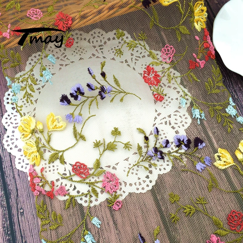 Высококачественная жаккардовая трикотажная ткань с вышивкой ручной работы #1766