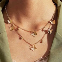 butterfly clavicle chain jewelry for women long pendants necklaces charms bijoux gold modyle simple style hollow cute animal