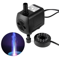 ac 110v 220v 15w mini submersible water pump with 12 led light for aquariums fish pond fountain waterfall fountain pump