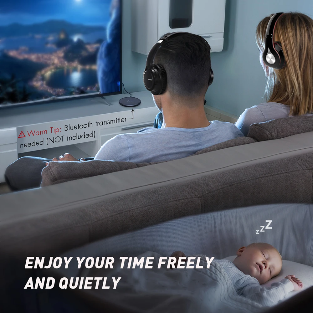Mpow H7 большой размер над ухом Bluetooth Наушники Hi-Fi стерео шумоподавляющие наушники с микрофоном и сумкой для переноски для iPhone/iPad