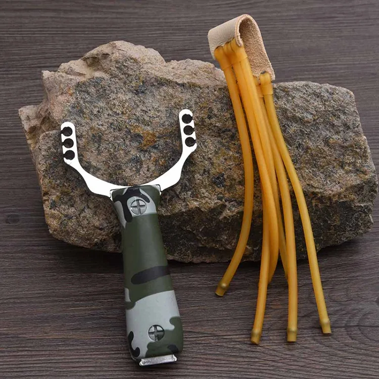 

High Quality Slingshot Shooting Hunting Slingshot Three Card Six-strand Steel Slingshot Outdoor Slingshot 1pc