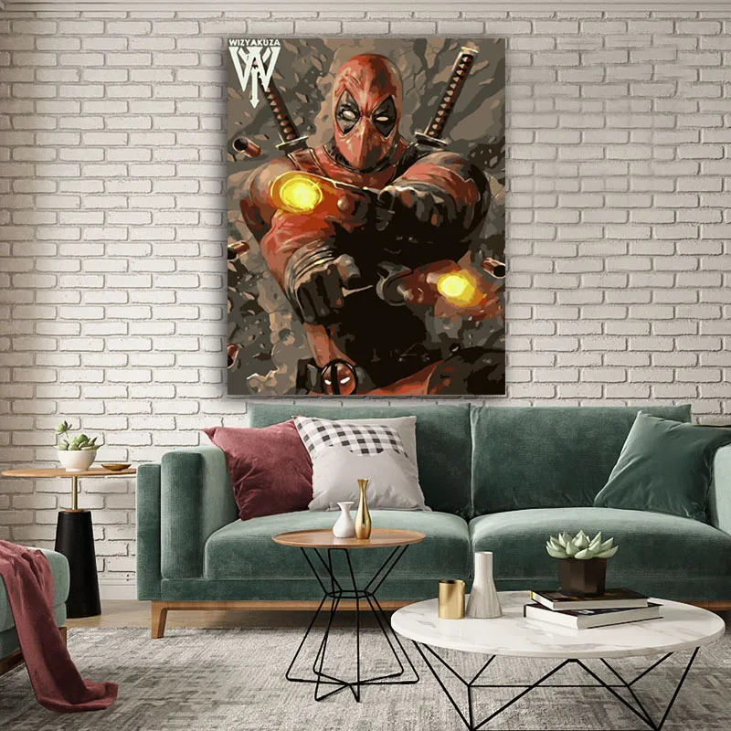 DIY картинки для раскраски по номерам с человеком пауком картина Рисование в рамке