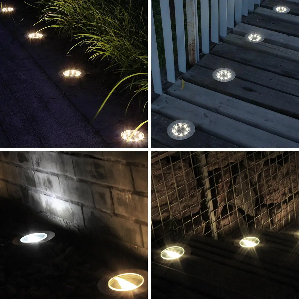 Светодиодный подземный светильник на солнечной батарее алюминиевое уличное