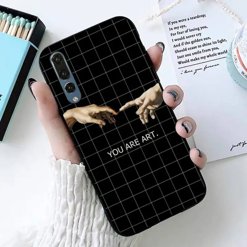 Мягкий чехол для телефона из ТПУ в черно белую клетку TOPLBPCS huawei P8 P9 p10 p20 P30 P40 pro lite