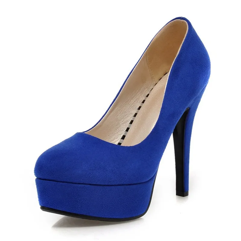 Extreme High Heels Pumps Plus Size Platform Stiletto Heel Womens Shoes Round Toe Dress Ladies Office Blue Black 33 42 | Обувь